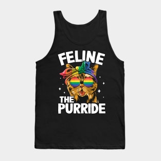 Feline The Purride Cat LGBT Gay Pride LGBTQ+ Tank Top